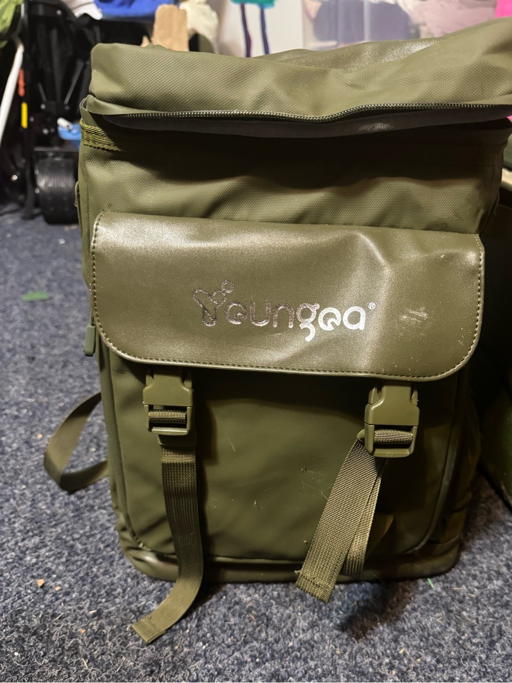 Olive Green Roll-Top insulation lunch bag/ Backpack